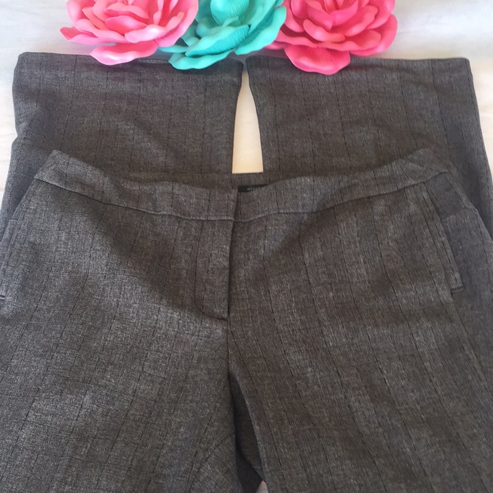 EUC Gray with Black, maroon pin stripes slacks